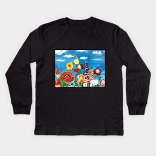 Flower Haven Kids Long Sleeve T-Shirt